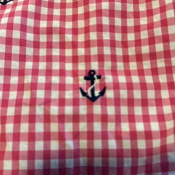 Polo Ralph Lauren pink/white gingham check medium trunk with embroidered anchors - Picture 2 of 5